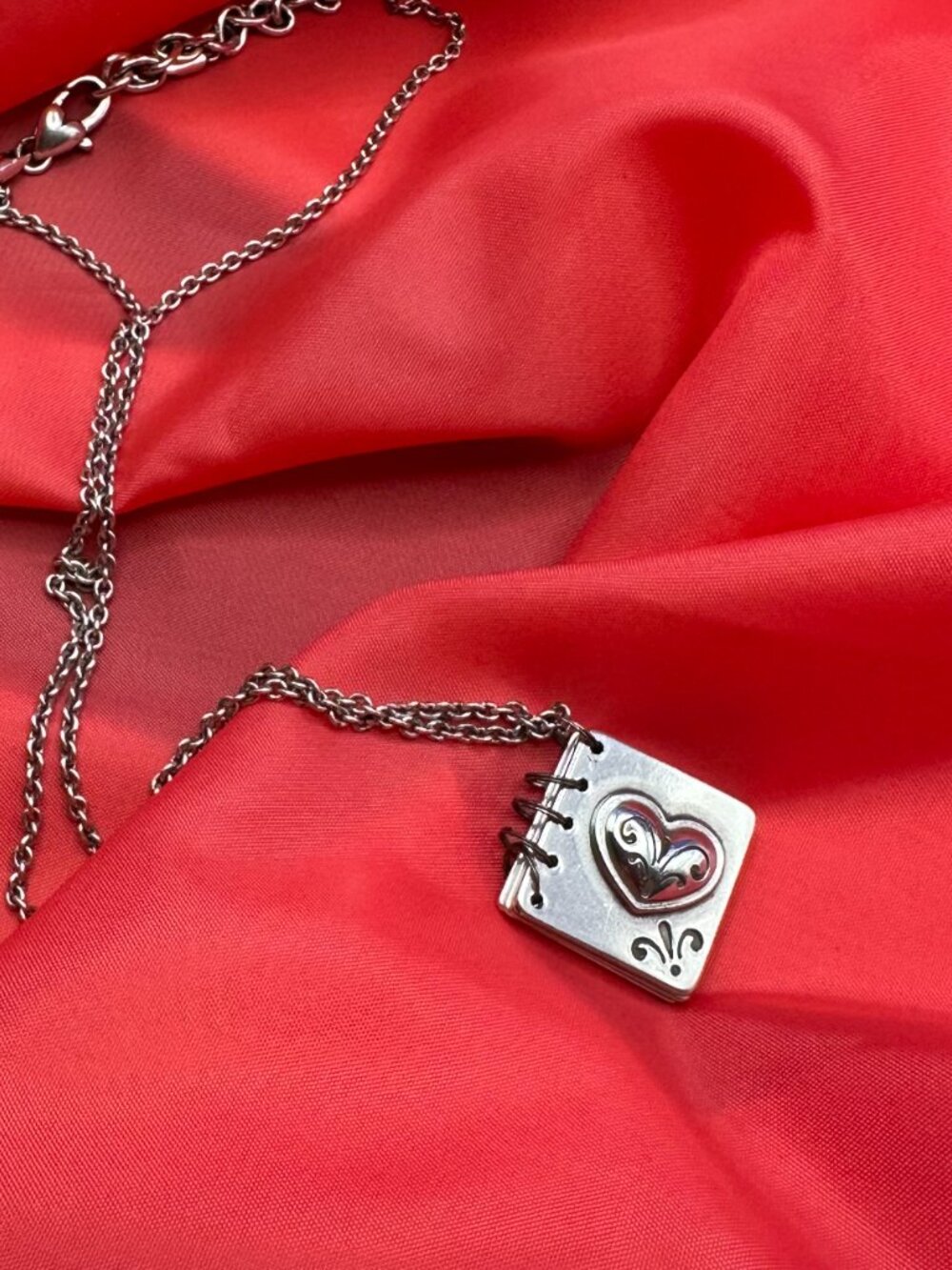 VTG Brighton Silver-Plated Storybook Miniature Book Pendant
